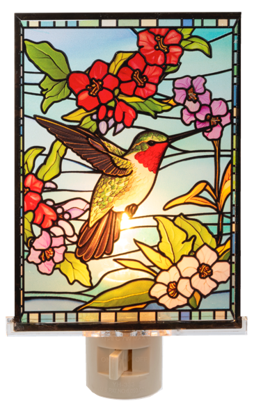 Hummingbird Stained Glass Night Light