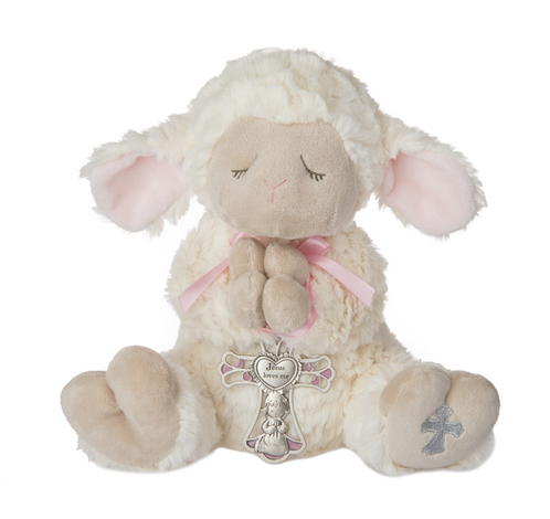 Serenity Lamb with Crib Cross - Girl