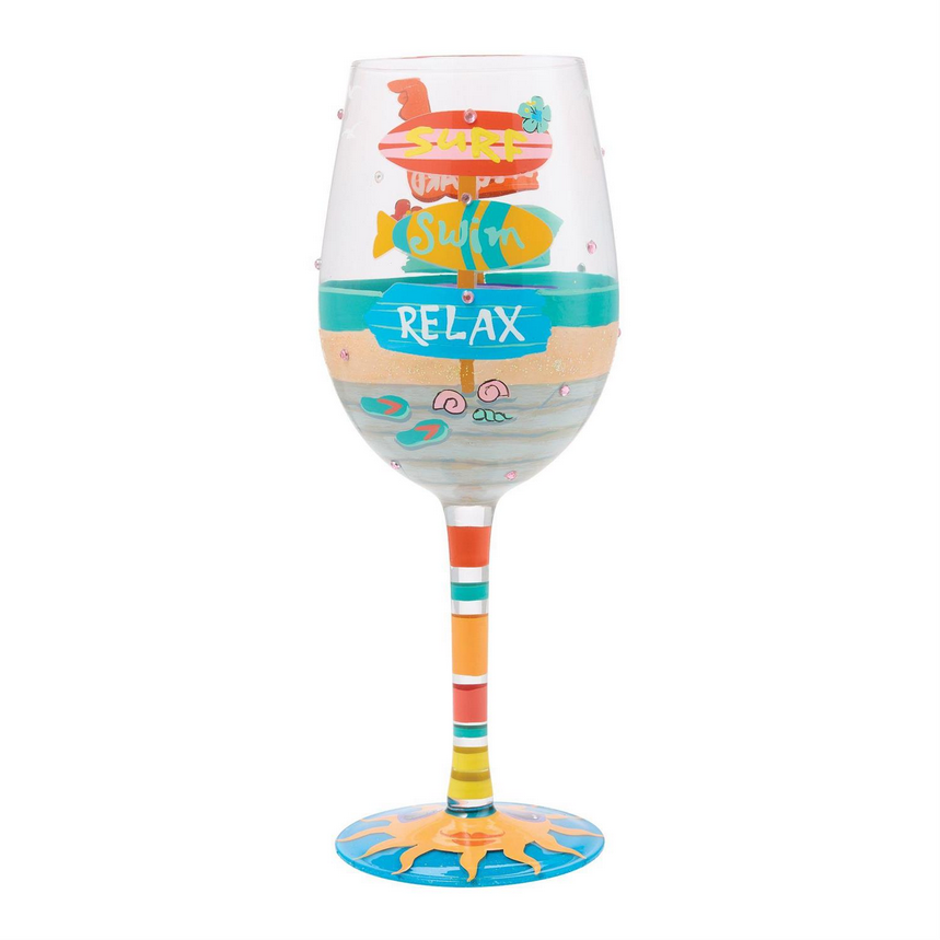 Beach Boardwalk Lolita Wine Glass