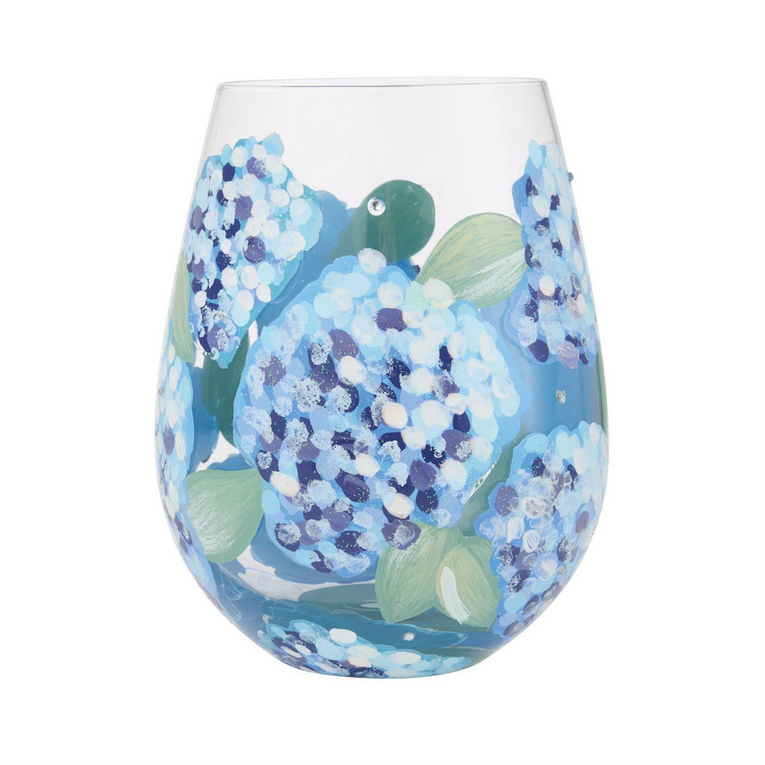 Hydrangea Lolita Stemless Wine Glass
