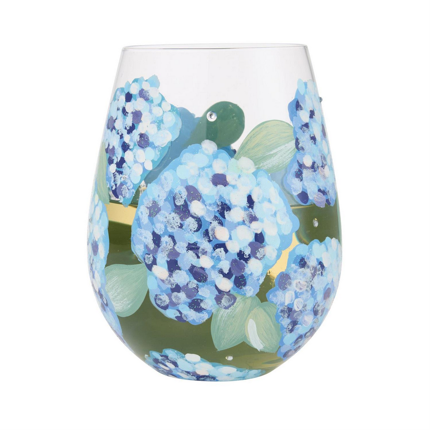 Hydrangea Lolita Stemless Wine Glass