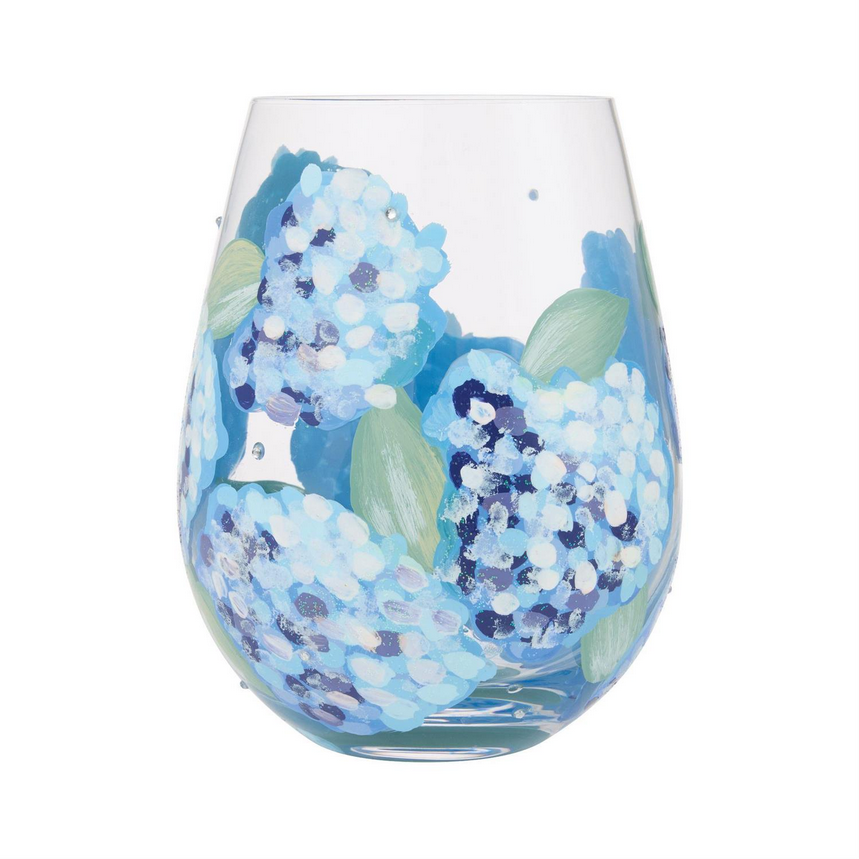 Hydrangea Lolita Stemless Wine Glass