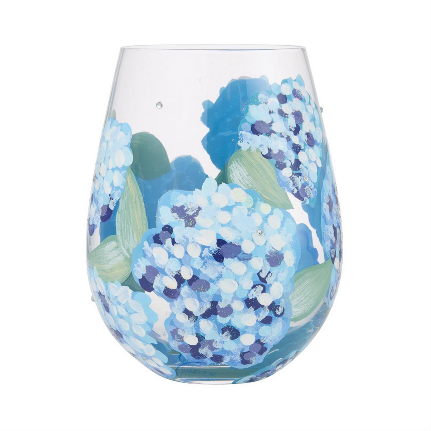 Hydrangea Lolita Stemless Wine Glass
