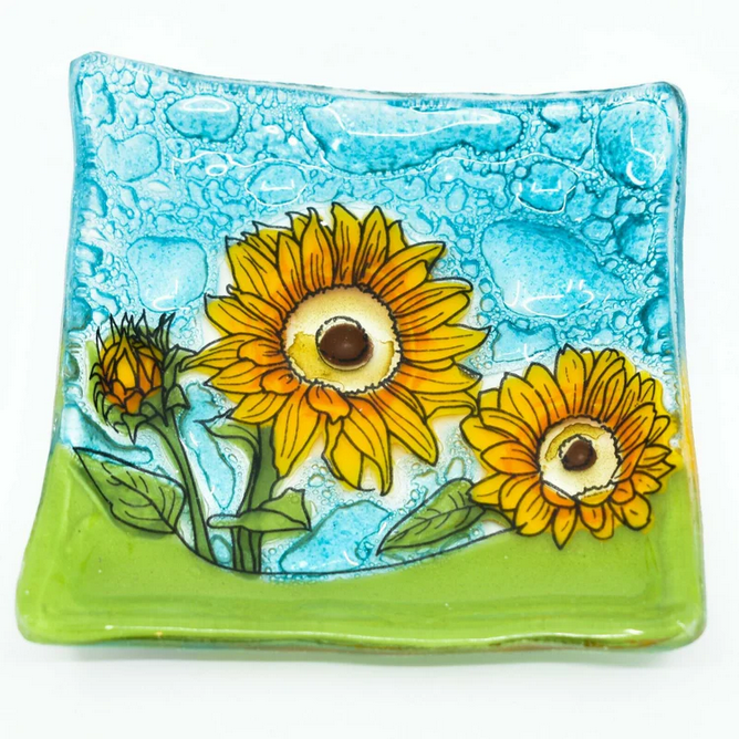 Sunflower Small Glass Dish