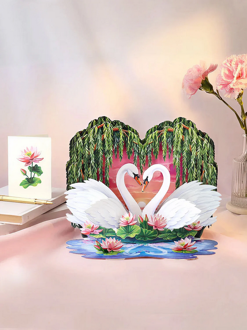 Sweetheart Swans FreshCut Paper - Pop Up Scene