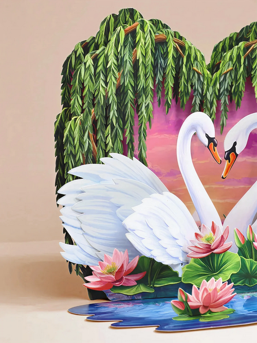 Sweetheart Swans FreshCut Paper - Pop Up Scene
