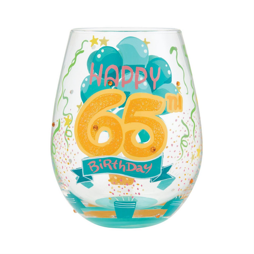 Happy 65th Birthday Lolita Stemless Wine Glass