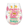 Happy 75th Birthday Lolita Stemless Wine Glass