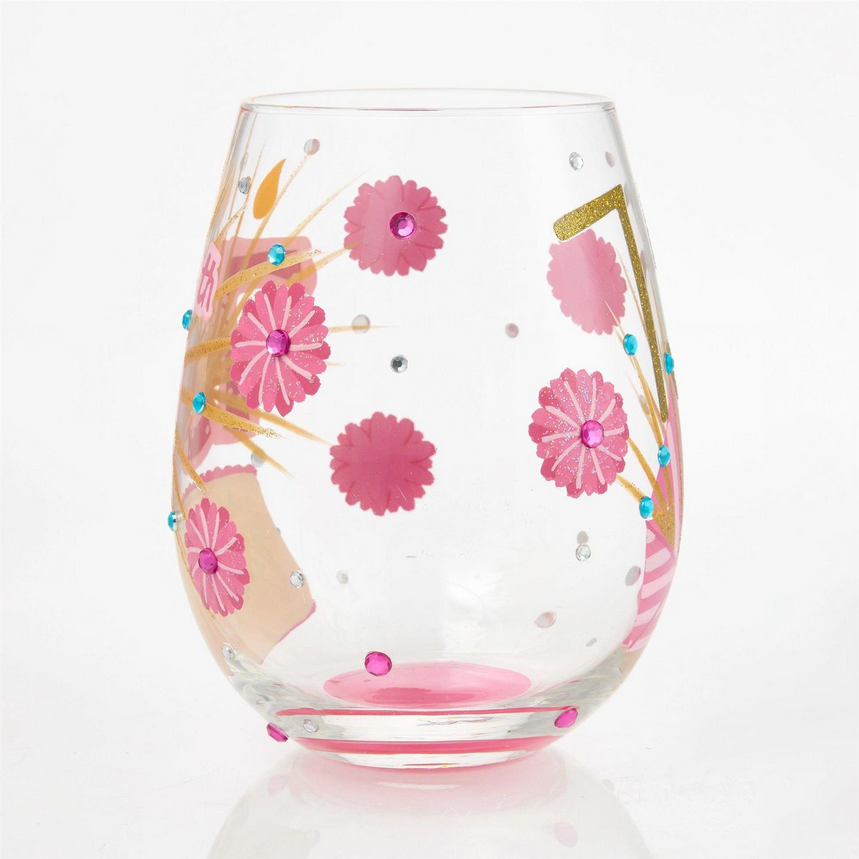 Happy 75th Birthday Lolita Stemless Wine Glass