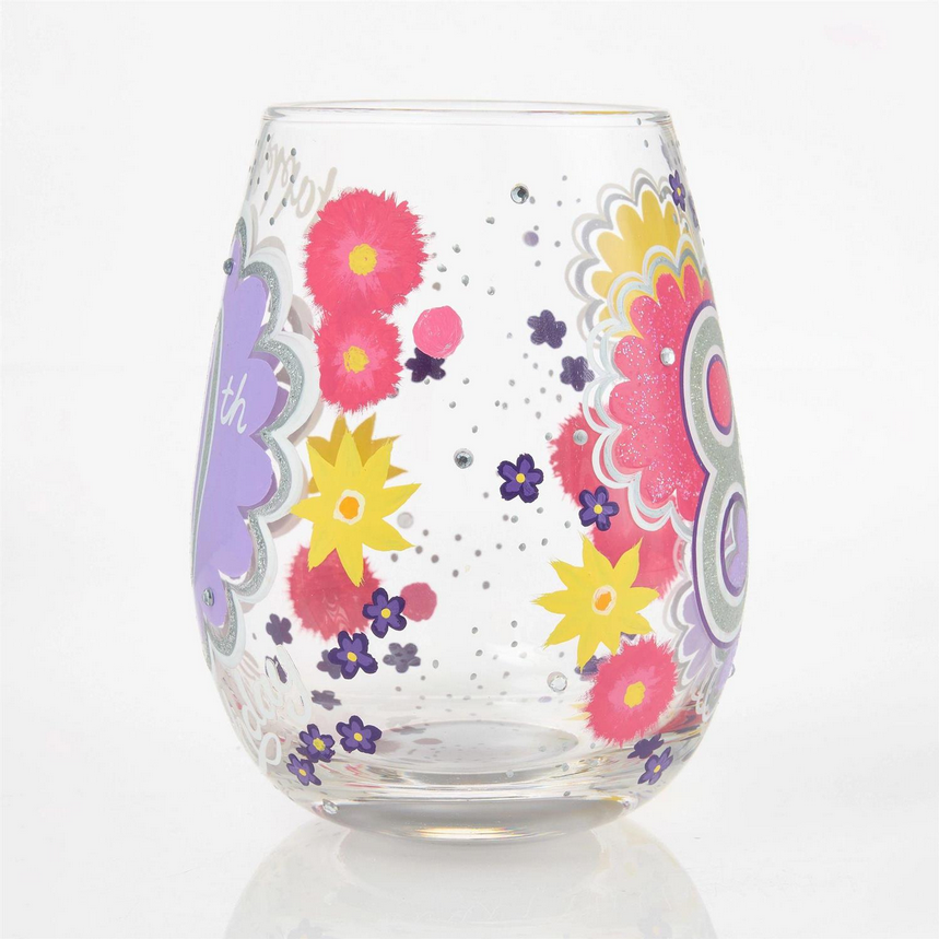Happy 80th Birthday Lolita Stemless Wine Glass