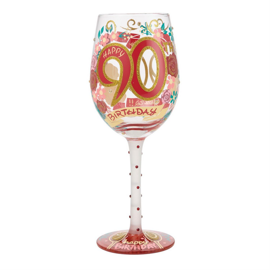 Happy 90th Birthday Lolita Wine Glass