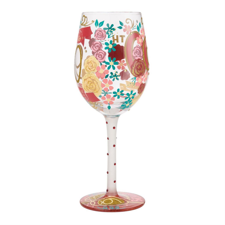 Happy 90th Birthday Lolita Wine Glass