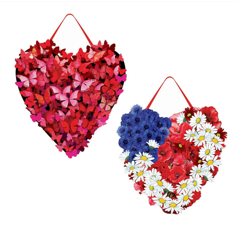 Butterfly Heart & Patriotic Heart Reversible Door Decor