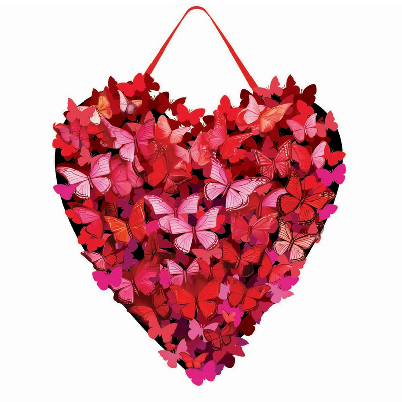 Butterfly Heart & Patriotic Heart Reversible Door Decor