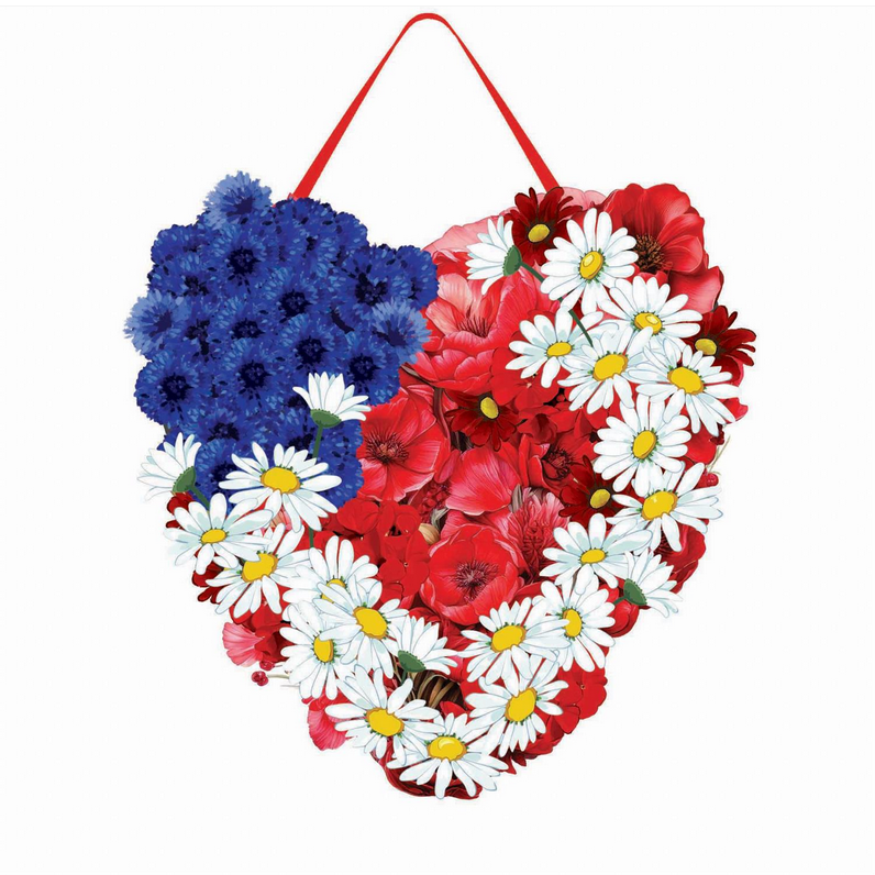Butterfly Heart & Patriotic Heart Reversible Door Decor