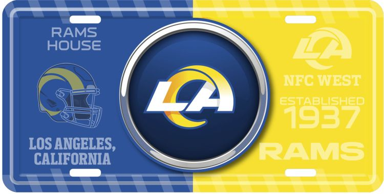 Los Angeles Rams Bullseye License Plate