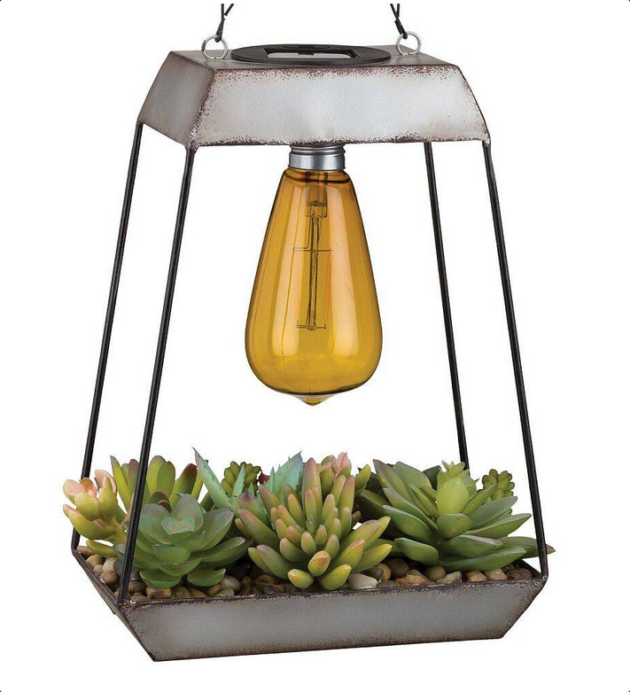 Pyramid Shape Edison Bulb Solar Lantern