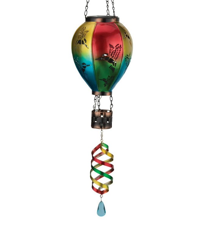Hummingbird Hot Air Balloon Spinner/Solar Lantern