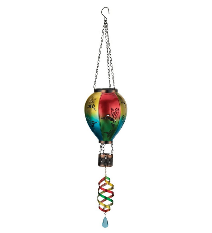 Hummingbird Hot Air Balloon Spinner/Solar Lantern