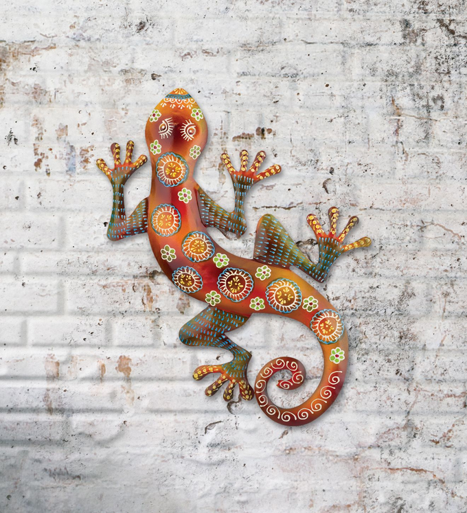 Copper Maha Gecko Wall Decor