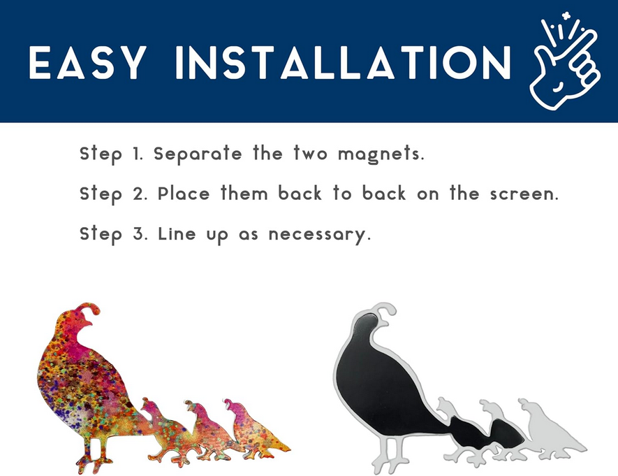 Quail Family Screen Door Magnet