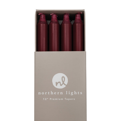 12" Taper Candle - Bordeaux