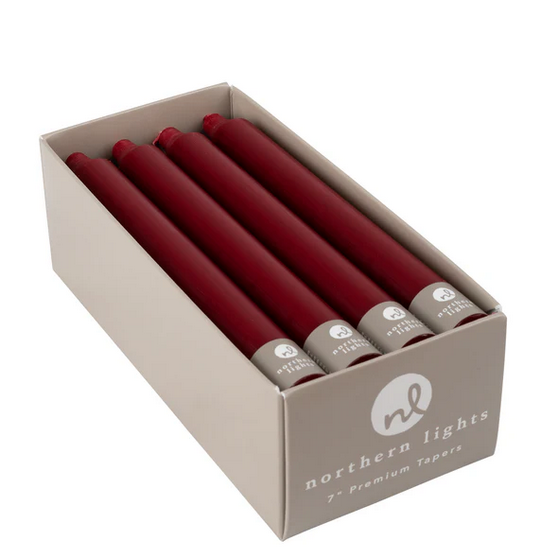 7" Taper Candle - Crimson