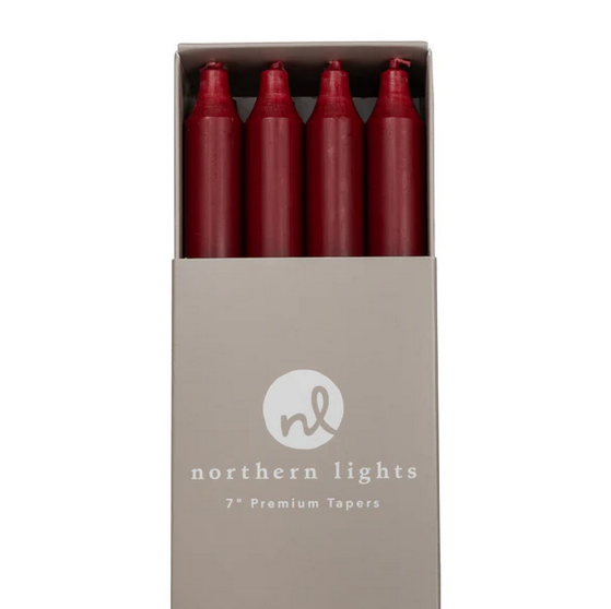 7" Taper Candle - Crimson