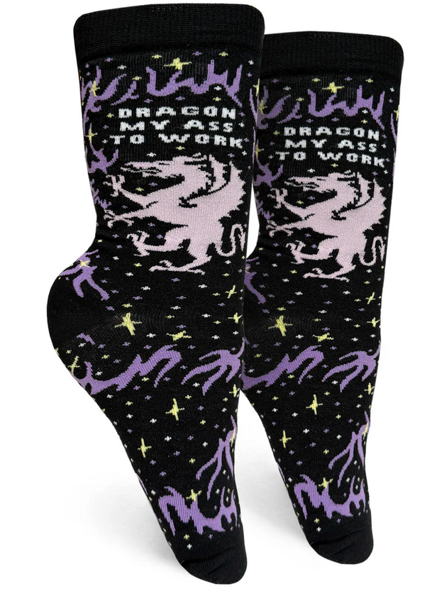 Dragon My Ass To Work Womens Crew Socks