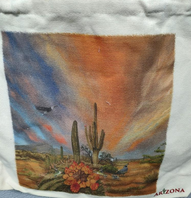 Arizona Eagle Sunset Canvas Tote Bag