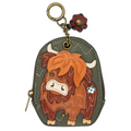 Highland Cow Mini Coin Purse Keychain
