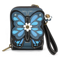 Blue Butterfly Credit Card Holder/Wallet Wristlet