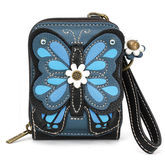 Blue Butterfly Credit Card Holder/Wallet Wristlet