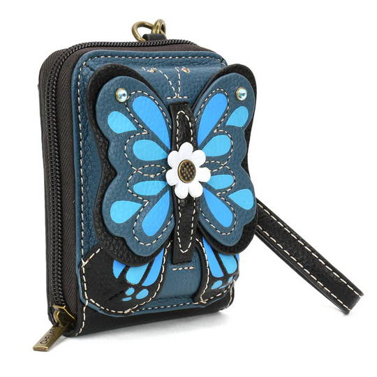 Blue Butterfly Credit Card Holder/Wallet Wristlet