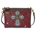 Chevron Cross Maroon Mini Crossbody Purse