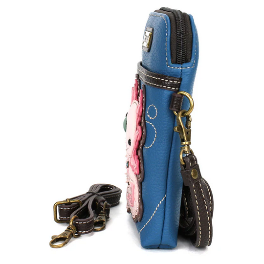 Axolotl Blue Cell Phone Crossbody Purse