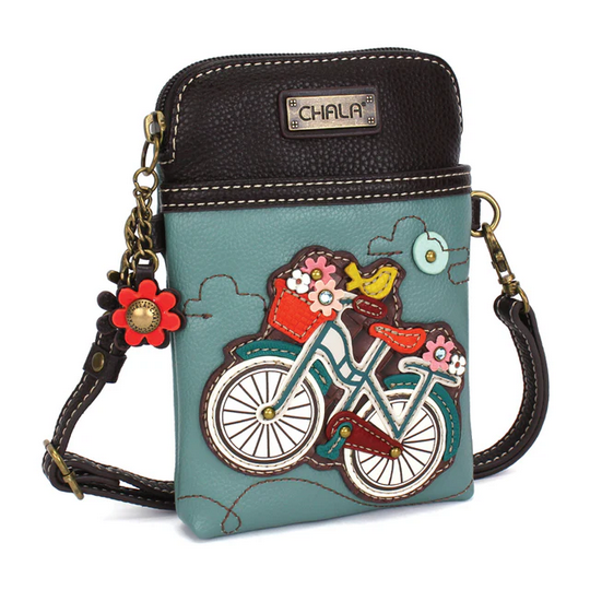 Bicycle Teal Cell Phone Crossbody Purse