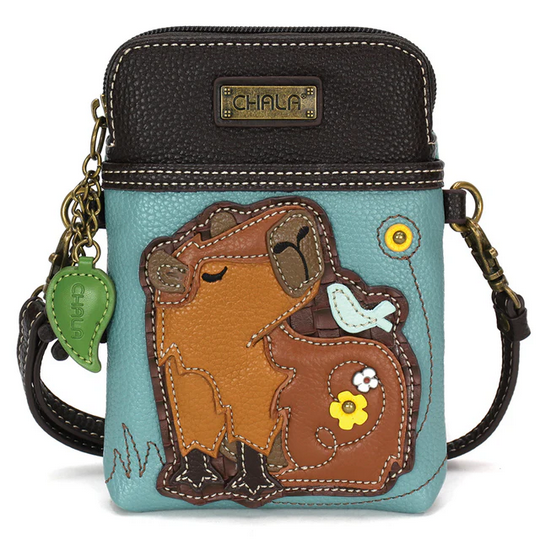 Capybara Blue Cell Phone Crossbody Purse