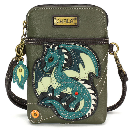Truquoise Dragon Olive Cell Phone Crossbody Purse