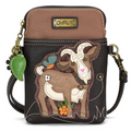 Goat Dark Brown Cell Phone Crossbody Purse