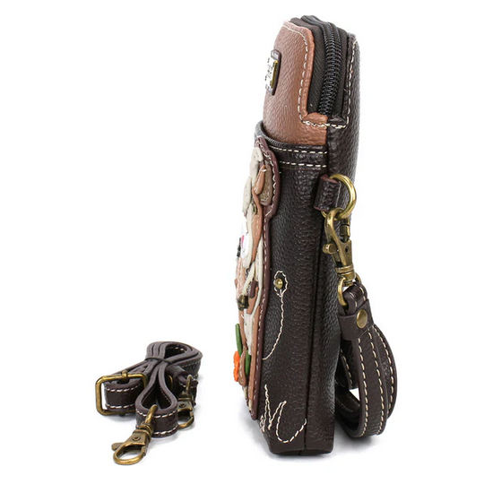 Goat Dark Brown Cell Phone Crossbody Purse