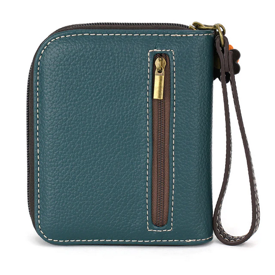 Blue Butterfly Zip-Around Wallet