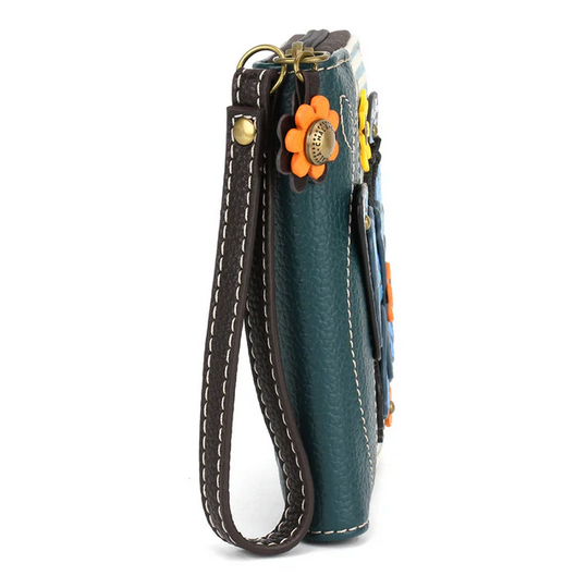 Blue Butterfly Zip-Around Wallet