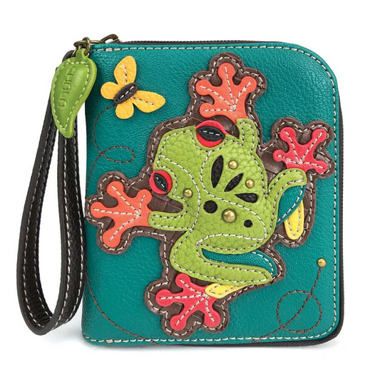 Frog Zip-Around Turquoise Wallet