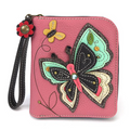 New Butterfly Pink Zip-Around Wallet