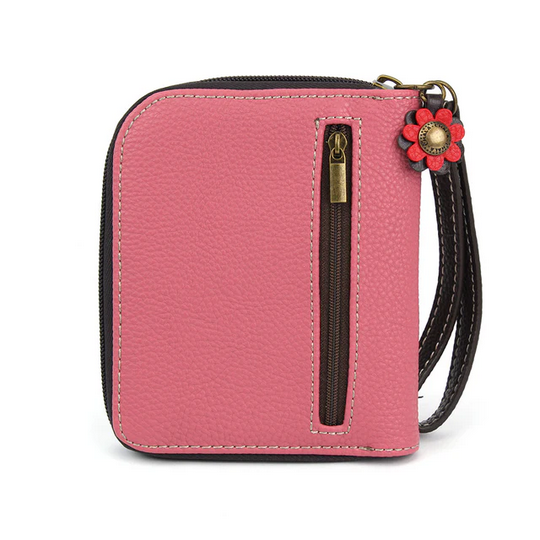 New Butterfly Pink Zip-Around Wallet