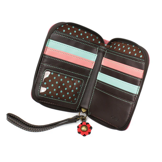 New Butterfly Pink Zip-Around Wallet