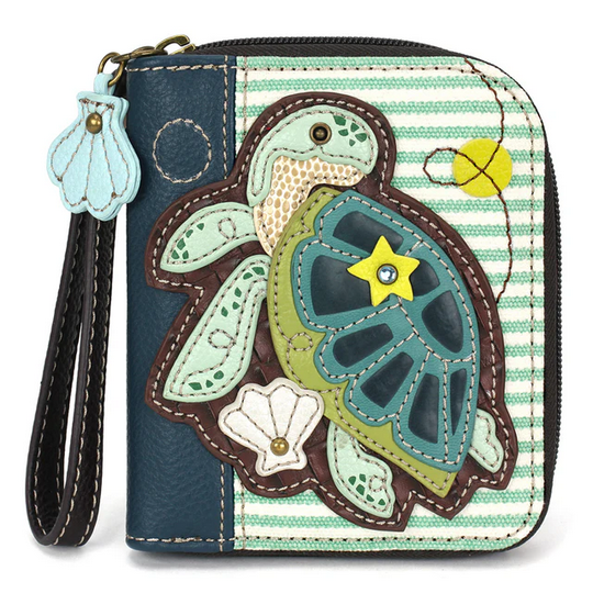Sea Turtle Zip-Around Wallet