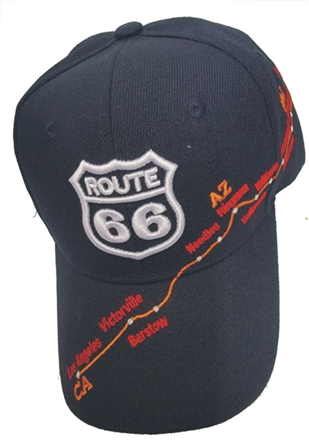 Route 66 Black Map Cap