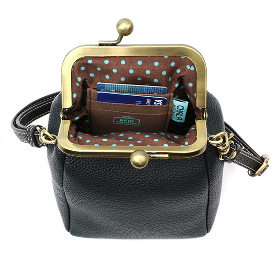 Blue Butterfly Kisslock Cellphone Crossbody